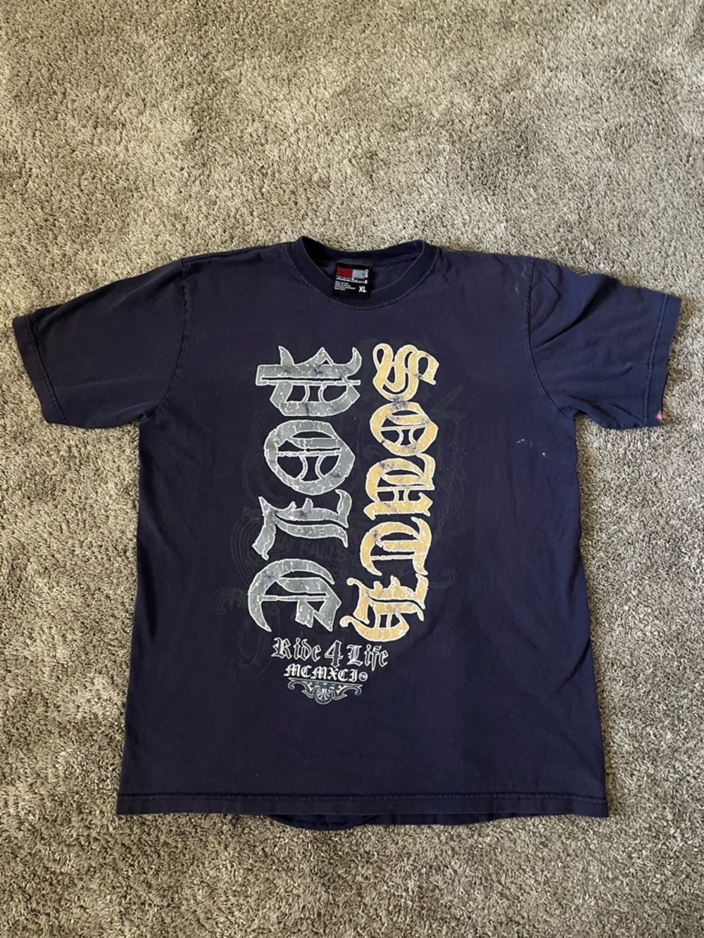 Southpole Y2K Black Logo T-Shirt Men Size XL